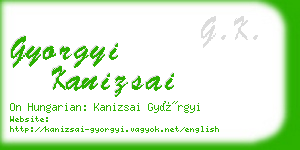 gyorgyi kanizsai business card